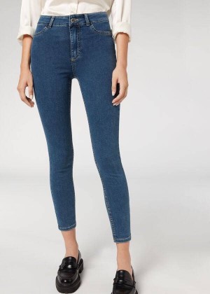 Calzedonia Push-up and soft touch Jeans Damen Blau | DE1581BC