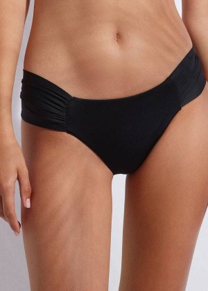 Calzedonia Ruffled Indonesia Bikinihosen Damen Schwarz | DE2661CE