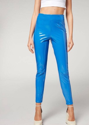 Calzedonia Schlank in Thermal Vinyl Hose Damen Blau | DE1453MA