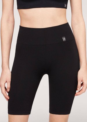 Calzedonia Seamless Turn Bike Leggings Damen Schwarz | DE1513IS