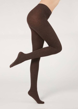 Calzedonia Soft Modal and Cashmere Blend Opaque Strumpfhose Damen Braun | DE3126PQ