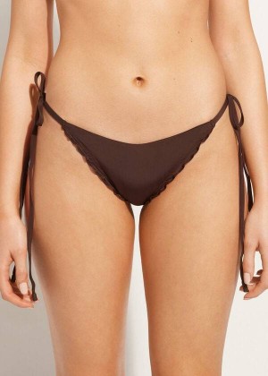 Calzedonia String Tanga Islamorada Bikinihosen Damen Kaffee Braun | DE2573DN