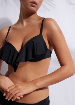 Calzedonia Super Gepolstert Push Up Indonesia Eco cobey Bikinioberteile Damen Schwarz | DE2215IS