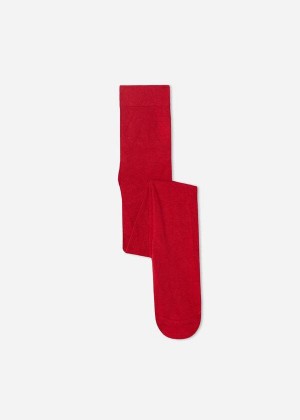 Calzedonia Super Opaque with Cashmere Strumpfhose Kinder Rot | DE1186LH