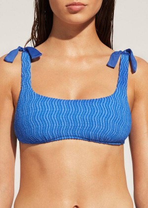 Calzedonia Tank Mykonos Bikinioberteile Damen Blau | DE2206NB