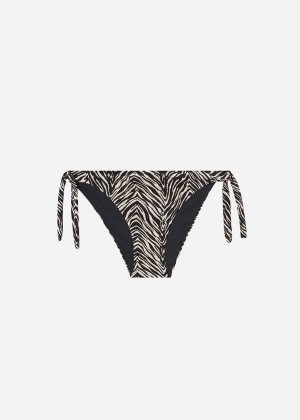 Calzedonia Tied Zebra Nairobi Bikinihosen Damen Schwarz | DE2535NB