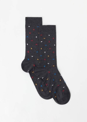 Calzedonia Triangle Pattern Crew Socken Herren Grau | DE1330UT