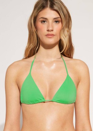 Calzedonia Triangle String Indonesia Eco rosa Bikinioberteile Damen Grün | DE2148LH