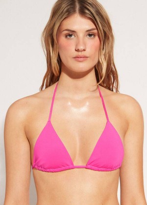 Calzedonia Triangle String Indonesia Eco rosa Bikinioberteile Damen Rosa | DE2147KI