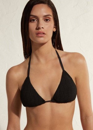 Calzedonia Triangle String Mykonos Bikinioberteile Damen Schwarz | DE2136UT