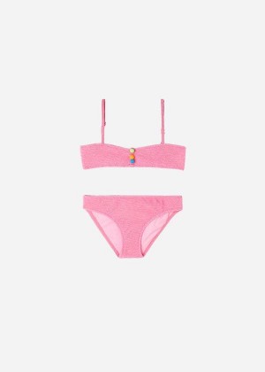 Calzedonia Two-Piece Bandeau San Diego Badeanzüge Kinder Rosa | DE1123IS