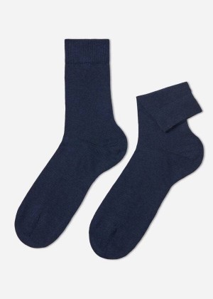 Calzedonia Warm Baumwoll Crew Socken Herren Navy | DE1351WY