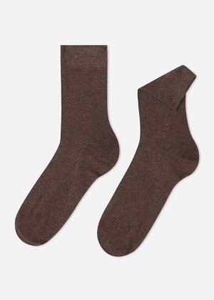 Calzedonia Warm Baumwoll Crew Socken Herren Braun | DE1345CE