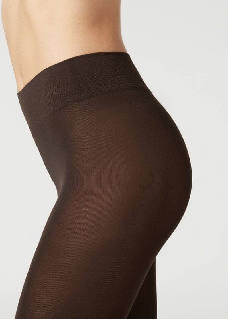 Calzedonia 100 Denier Total Kompfort Soft Touch Opaque Strumpfhose Damen Kaffee | DE3180MA