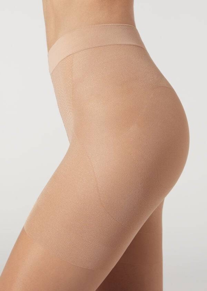 Calzedonia 15 Denier Total Shaper Sheer Strumpfhose Damen Beige | DE3054AP