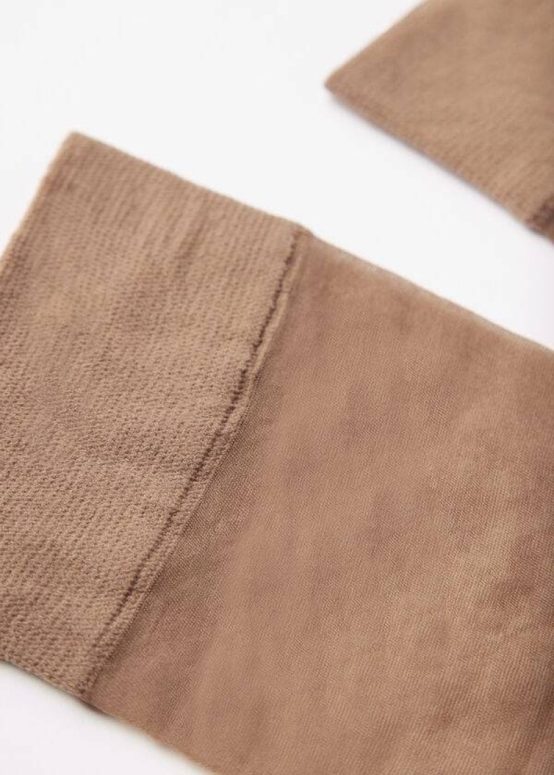 Calzedonia 20 Denier Kompfort Cuff Knee-Highs Long Socken Damen Beige Braun | DE1966LH