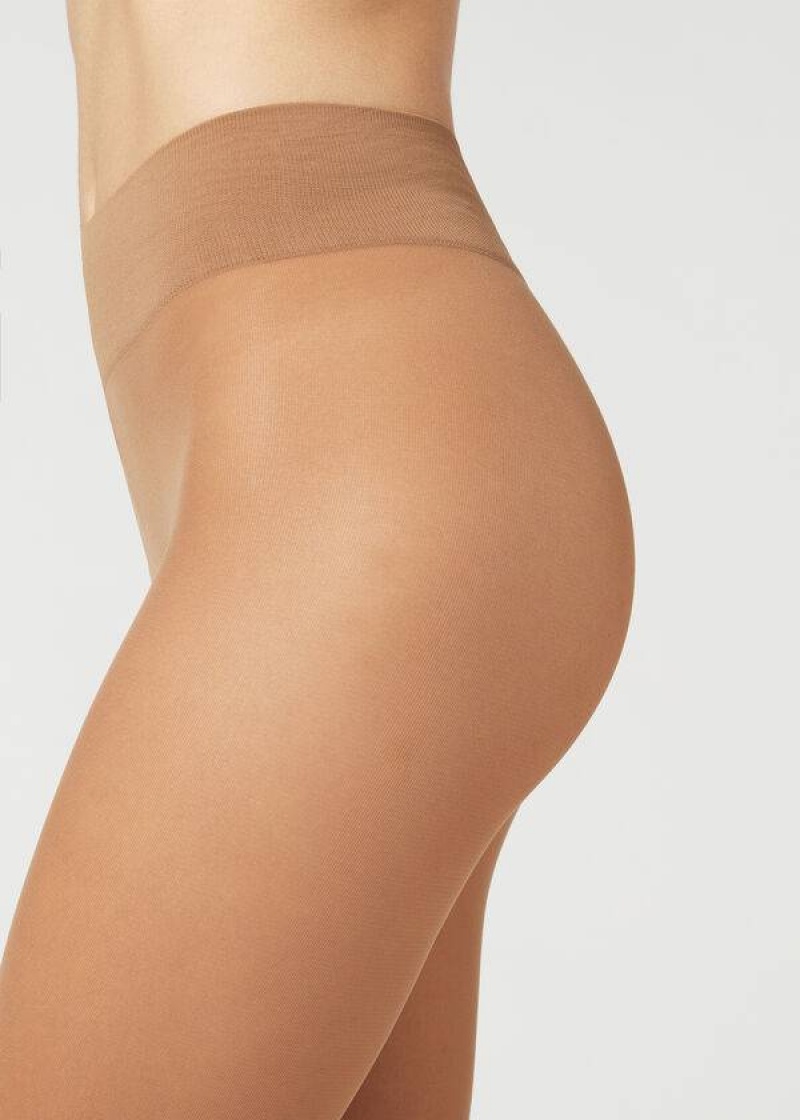 Calzedonia 30 Denier Total Kompfort Soft Touch Opaque Strumpfhose Damen Beige | DE3177EX