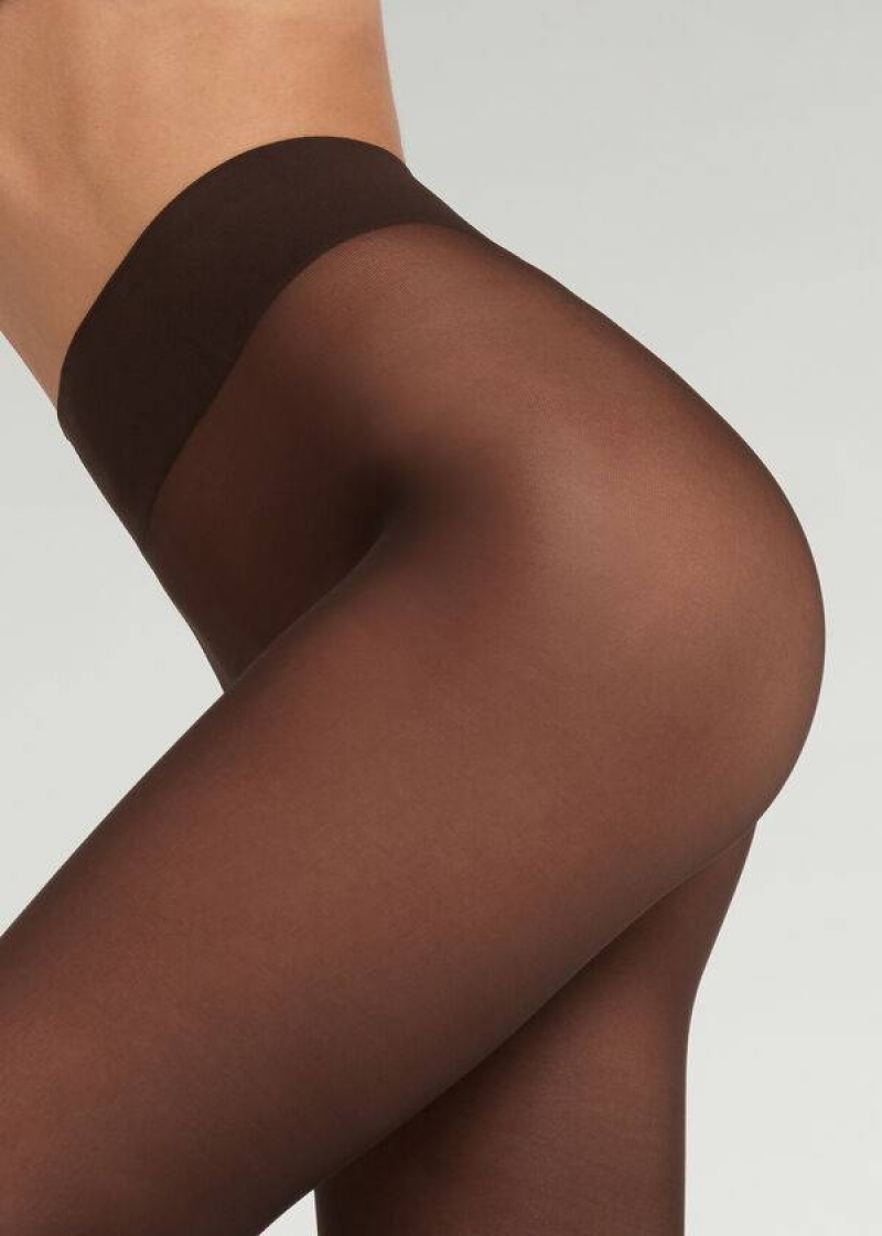 Calzedonia 30 Denier Total Kompfort Soft Touch Opaque Strumpfhose Damen Kaffee | DE3176RW