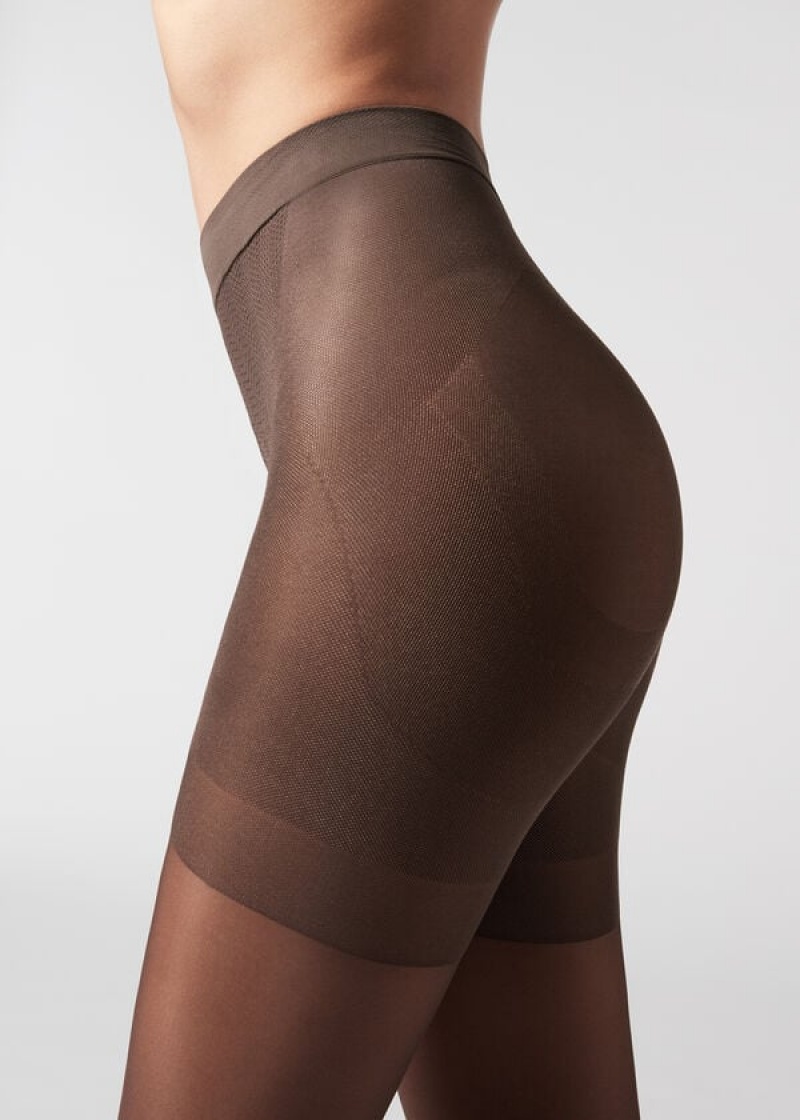 Calzedonia 30 Denier Total Shaper Sheer Strumpfhose Damen Kaffee | DE3001AP