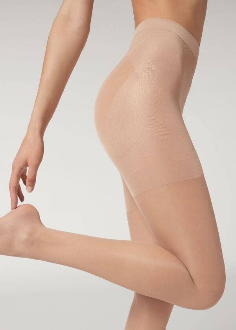 Calzedonia 30 Denier Total Shaper Sheer Strumpfhose Damen Beige | DE3000SO