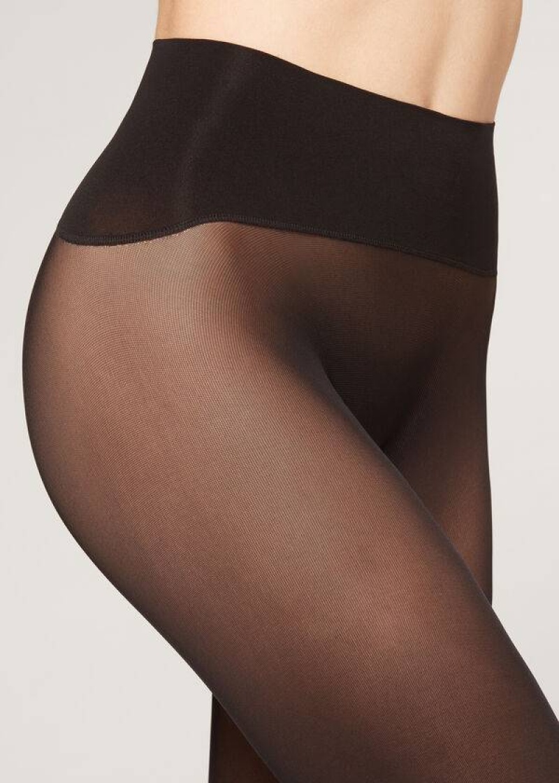 Calzedonia 30 Denier Totally Invisible Opaque Strumpfhose Damen Schwarz | DE3171OR