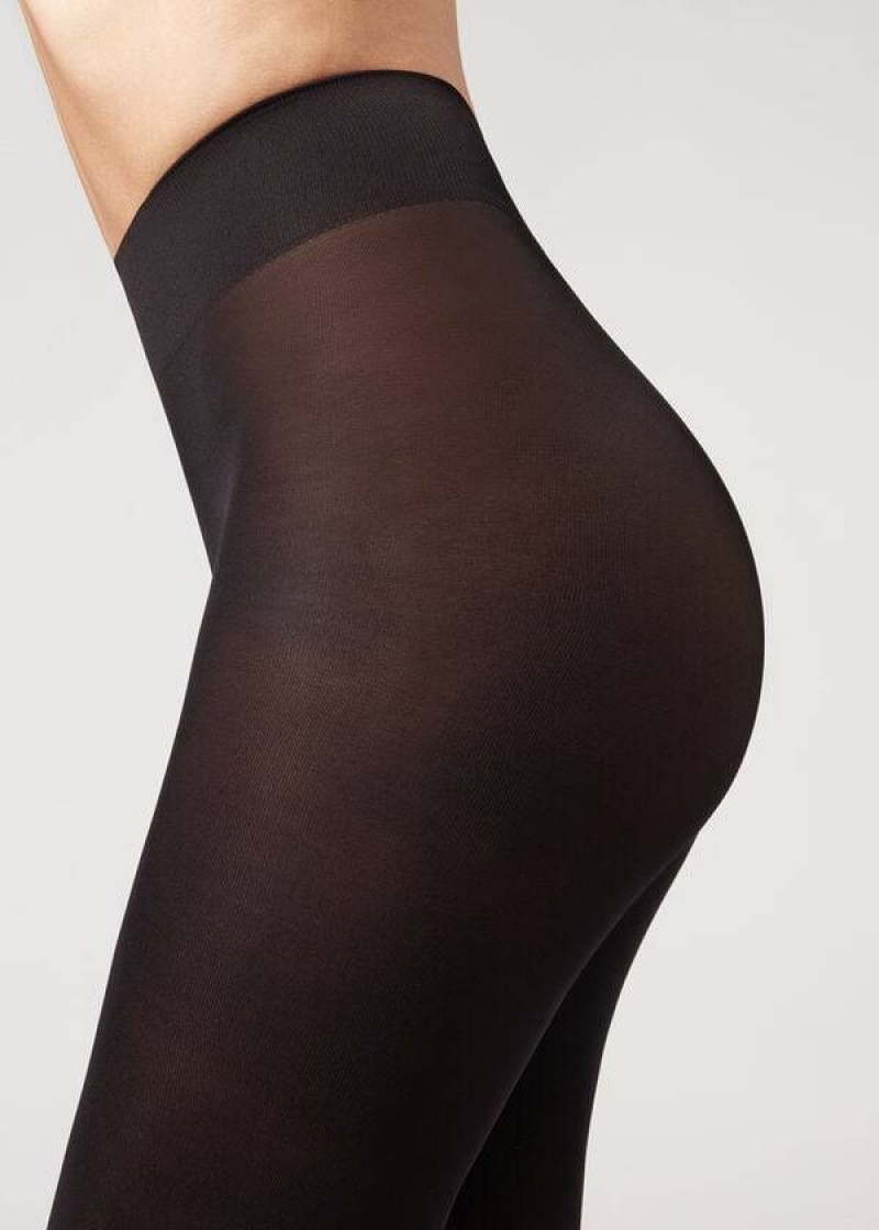 Calzedonia 50 Denier Total Kompfort Soft Touch Opaque Strumpfhose Damen Schwarz | DE3159XF