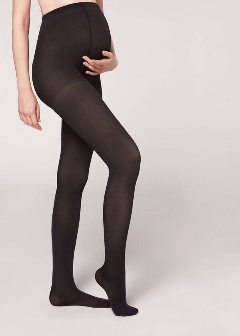 Calzedonia 60 Denier Maternity Opaque Strumpfhose Damen Schwarz | DE3147UT