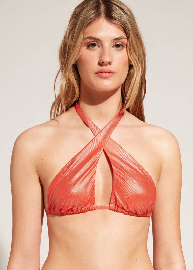 Calzedonia Bandeau Antigua Bikinioberteile Damen Koralle Orange | DE2506WY