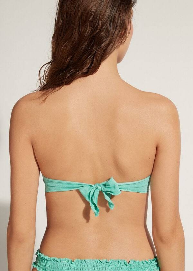 Calzedonia Bandeau Formentera Bikinioberteile Damen Grün | DE2502YU