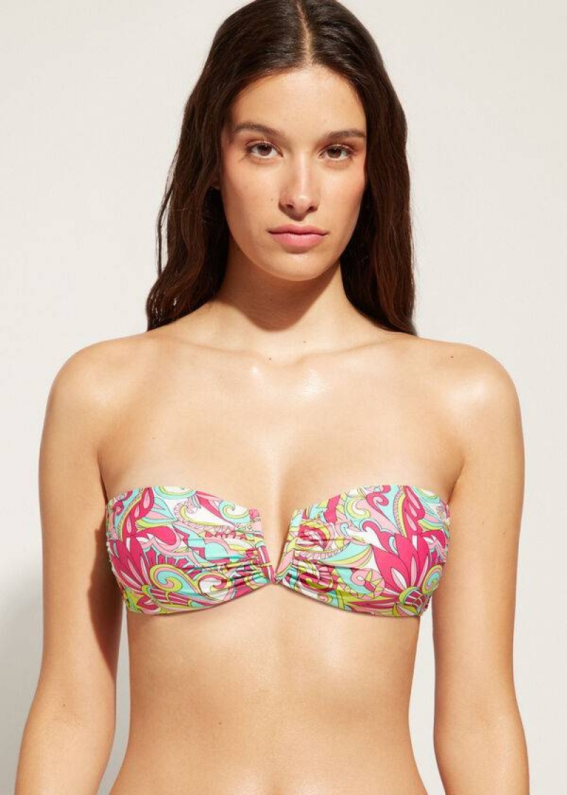 Calzedonia Bandeau Londra Bikinioberteile Damen Rosa | DE2495DN