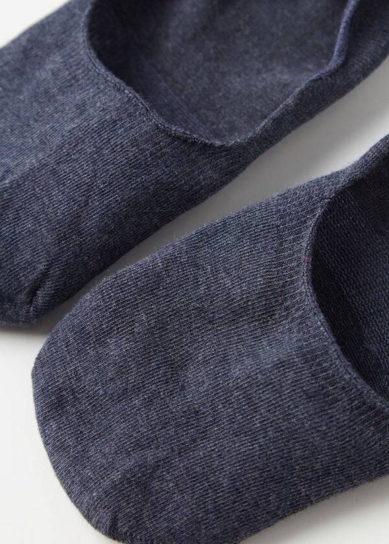 Calzedonia Baumwoll Invisible Socken Damen Navy | DE1989HK