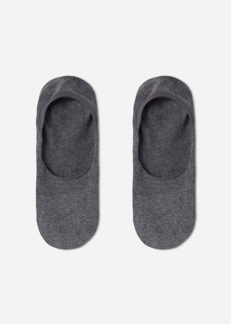 Calzedonia Baumwoll Invisible Socken Herren Silber | DE1285FM