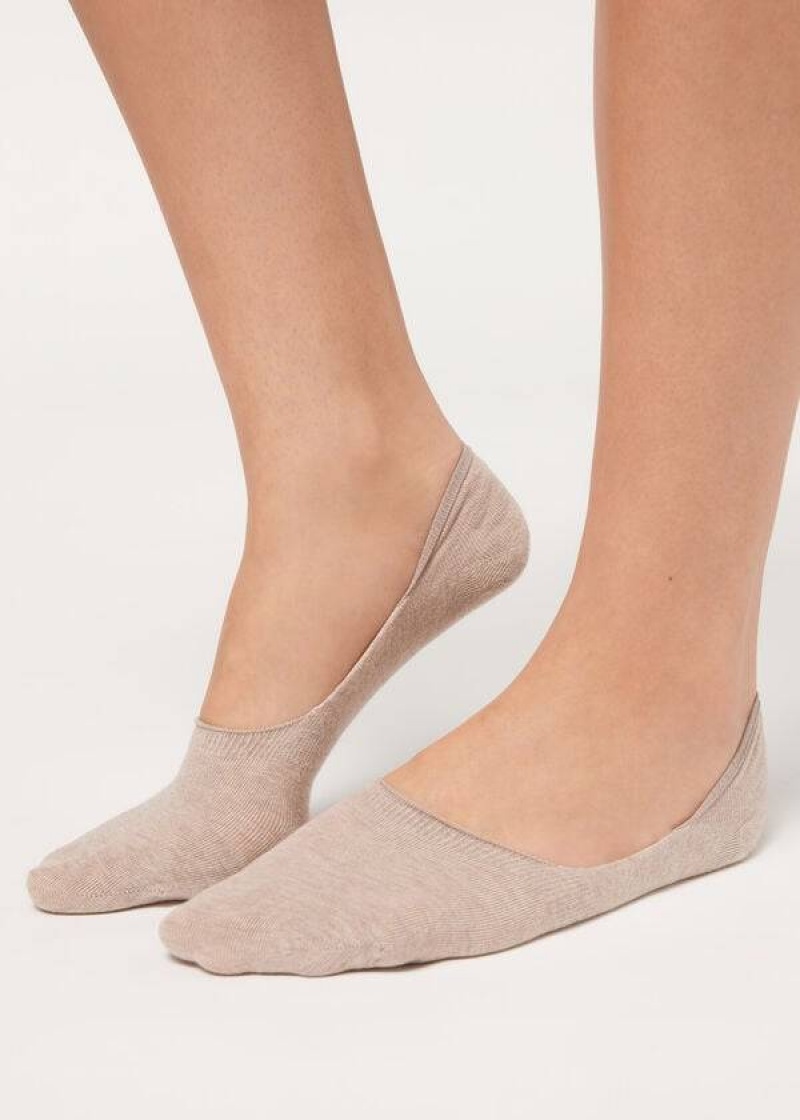 Calzedonia Baumwoll Invisible Socken Herren Beige | DE1284DN