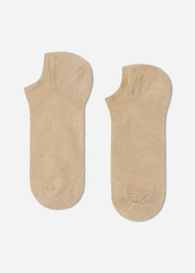 Calzedonia Baumwoll No-Show rosa Socken Herren Braun Beige | DE1298QZ