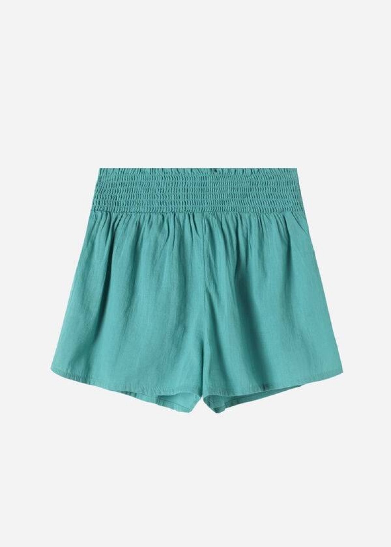 Calzedonia Baumwoll Shorts Cover-Ups Damen Türkis | DE2072XF