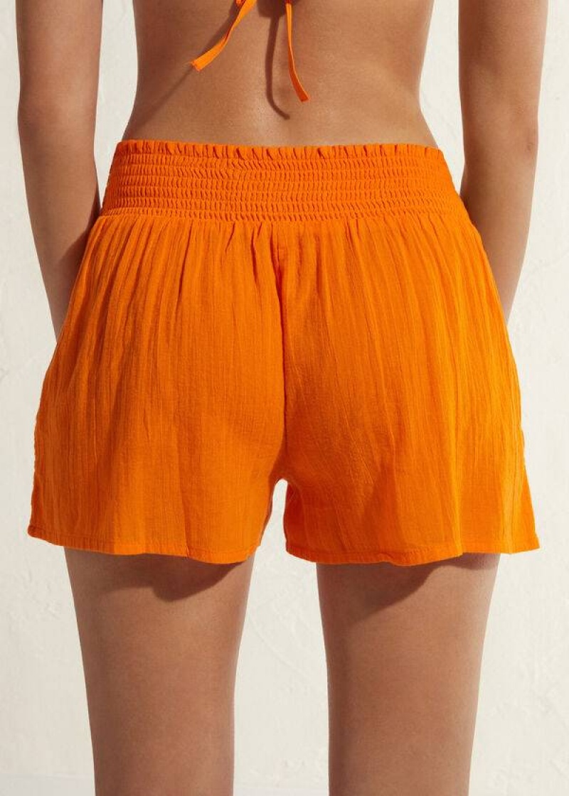 Calzedonia Baumwoll Shorts Cover-Ups Damen Orange | DE2070LH