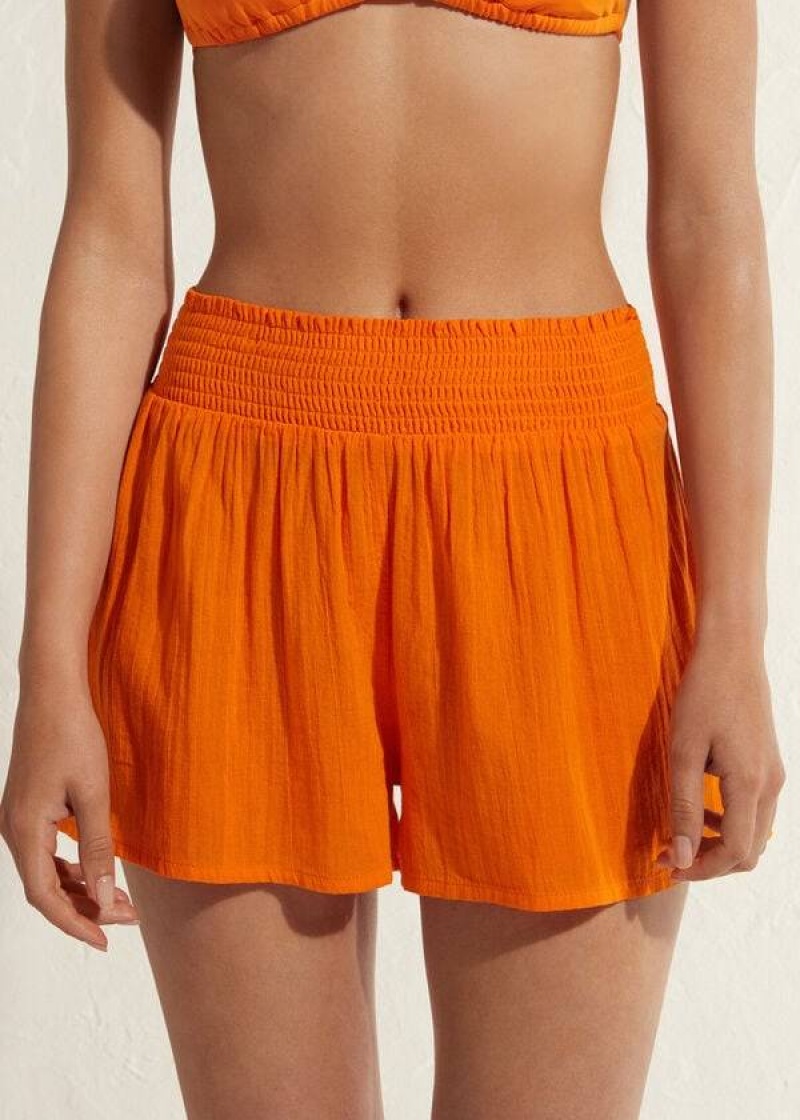 Calzedonia Baumwoll Shorts Cover-Ups Damen Orange | DE2070LH