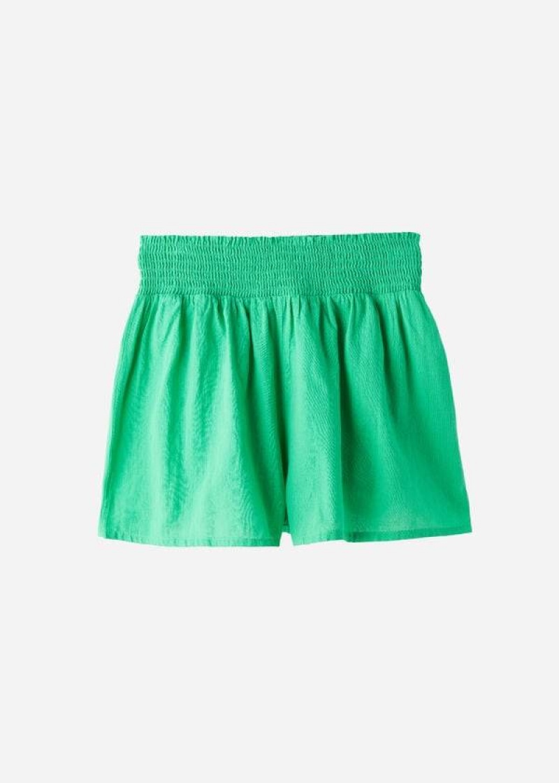 Calzedonia Baumwoll Shorts Cover-Ups Damen Grün | DE2065FM