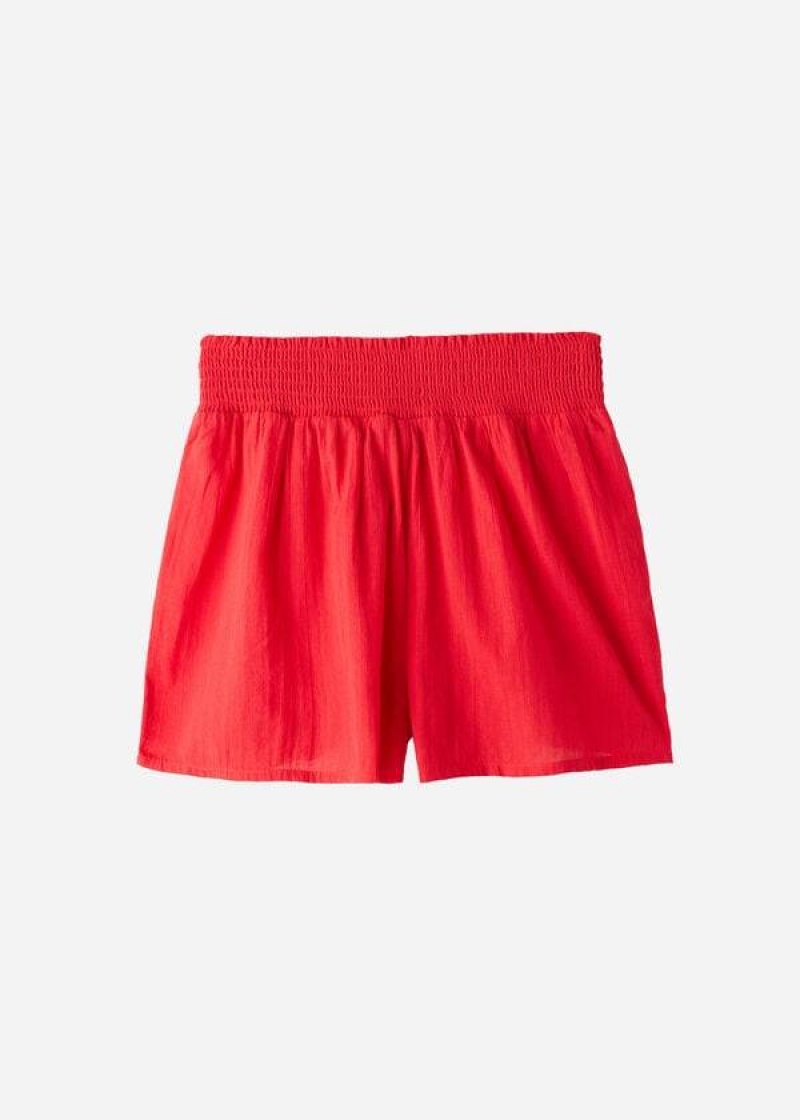 Calzedonia Baumwoll Shorts Sexy Cover-Ups Damen Rot | DE2063SO