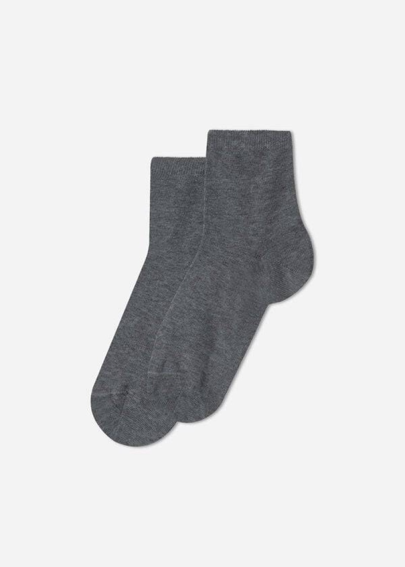 Calzedonia Baumwoll with Fresh Feet Atmungsaktiv Material Kurzes Socken Kinder Silber | DE1086VD