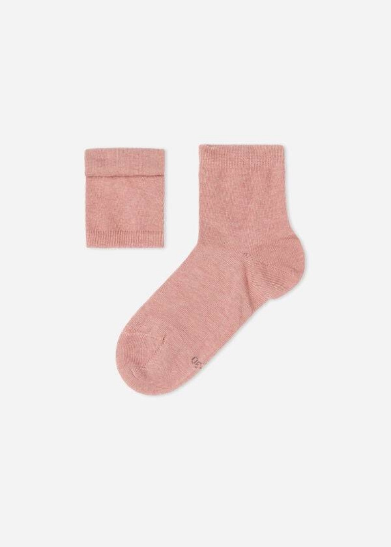 Calzedonia Baumwoll with Fresh Feet Atmungsaktiv Material Kurzes Socken Kinder Rosa | DE1085CE