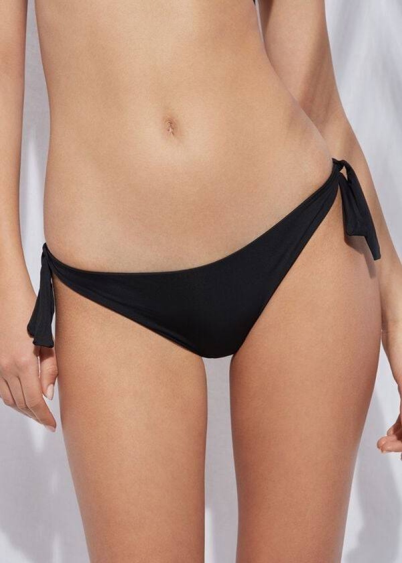 Calzedonia Bow Brazilian Indonesia Eco Bikinihosen Damen Schwarz | DE2893EX