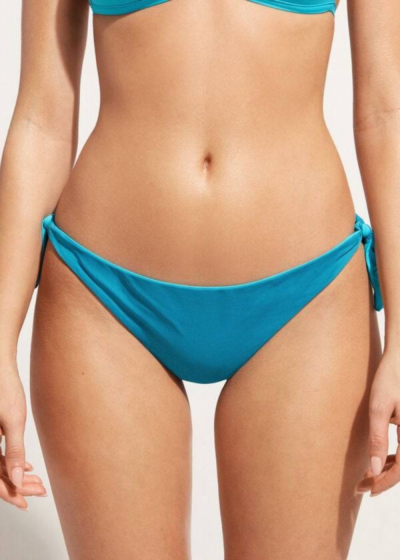 Calzedonia Bow Brazilian Indonesia Eco Bikinihosen Damen Türkis | DE2889UT