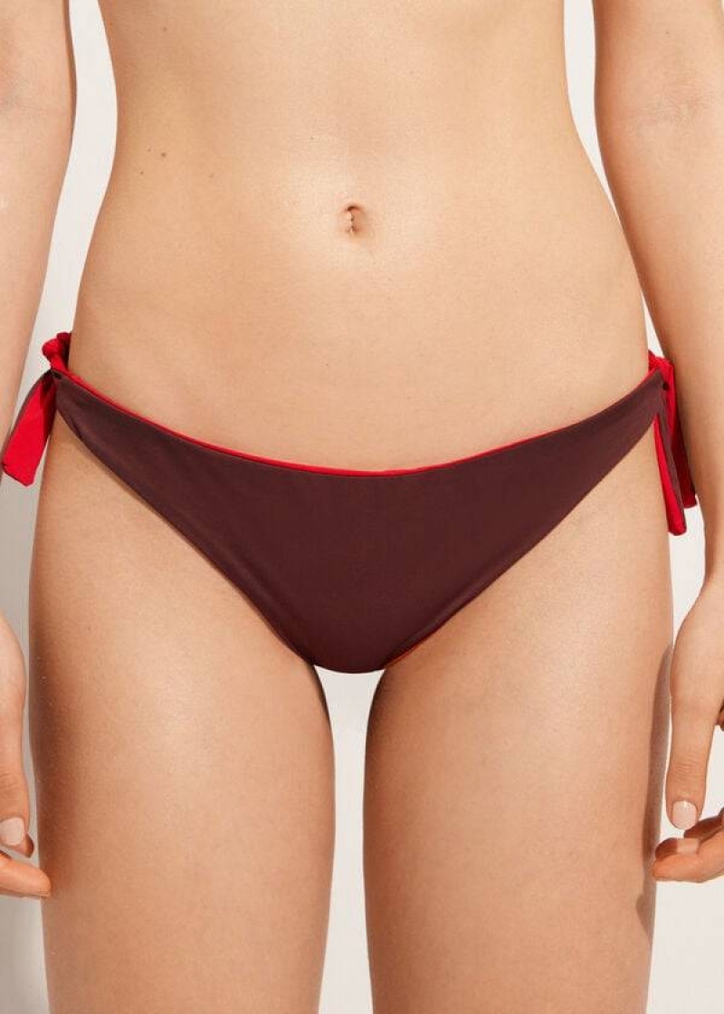 Calzedonia Bow Brazilian Indonesia Eco Bikinihosen Damen Rot | DE2888IS