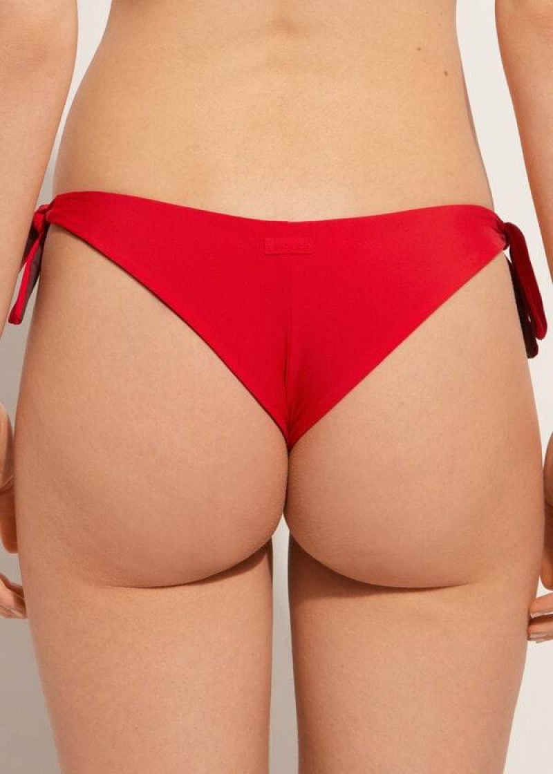 Calzedonia Bow Brazilian Indonesia Eco Bikinihosen Damen Rot | DE2888IS