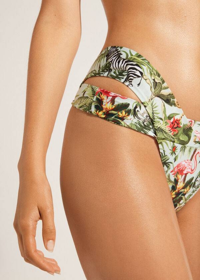 Calzedonia Brazilian Bandeau Nairobi Eco Bikinihosen Damen Grün | DE2886PQ