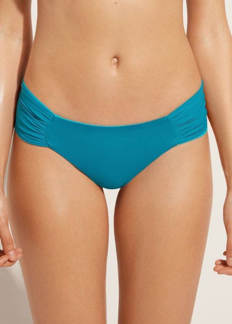 Calzedonia Brazilian Indonesia Eco Bikinihosen Damen Türkis Grün | DE2877LH