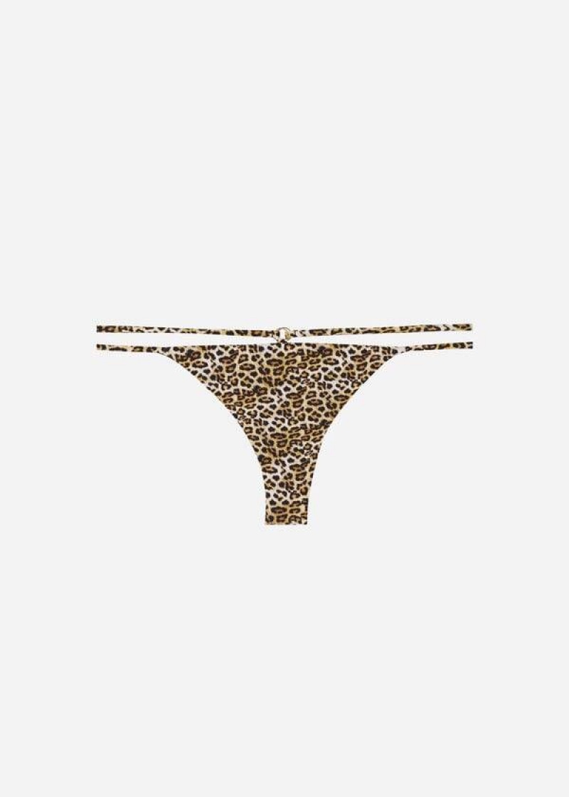 Calzedonia Brazilian Side String Malindi Bikinihosen Damen Braun | DE2870MA