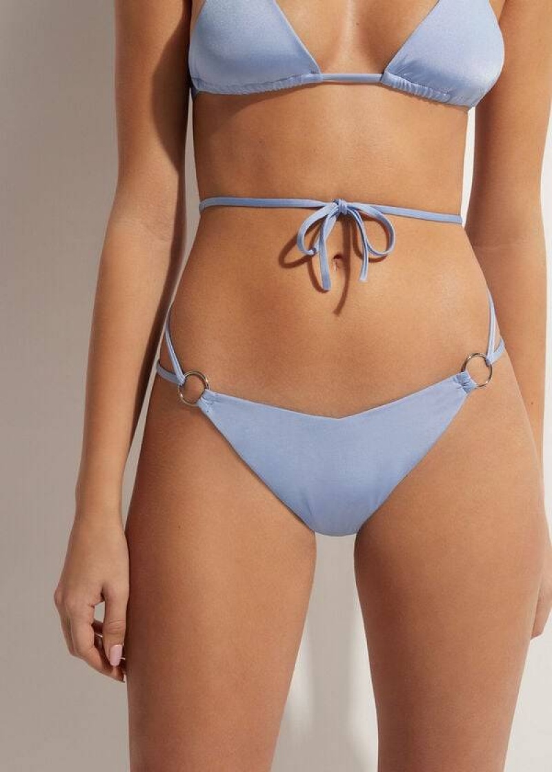 Calzedonia Brazilian String Abu Dhabi Bikinihosen Damen Blau | DE2866RW