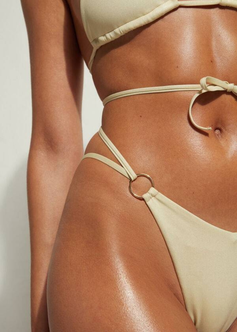 Calzedonia Brazilian String Abu Dhabi Bikinihosen Damen Gold | DE2865TV